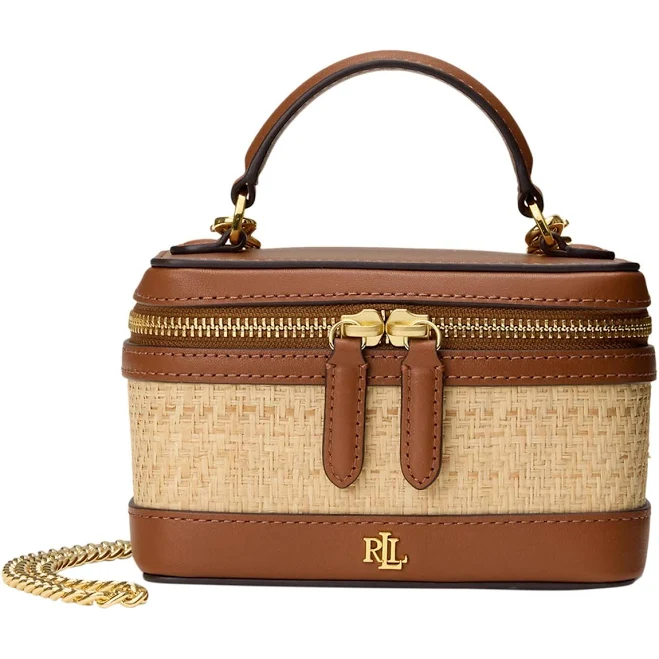 bag Ralph Lauren Women's Raffia Hallee Crossbody Bag Macy's $157.5