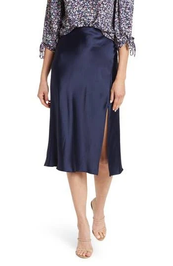 skirt Renee Collection Satin Midi Skirt with Slit Nordstrom Rack $29.97