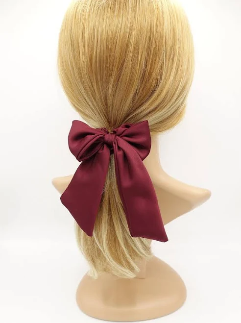 accessory Satin Bow Hair Tie with Long Tail VeryShine.com $10.76