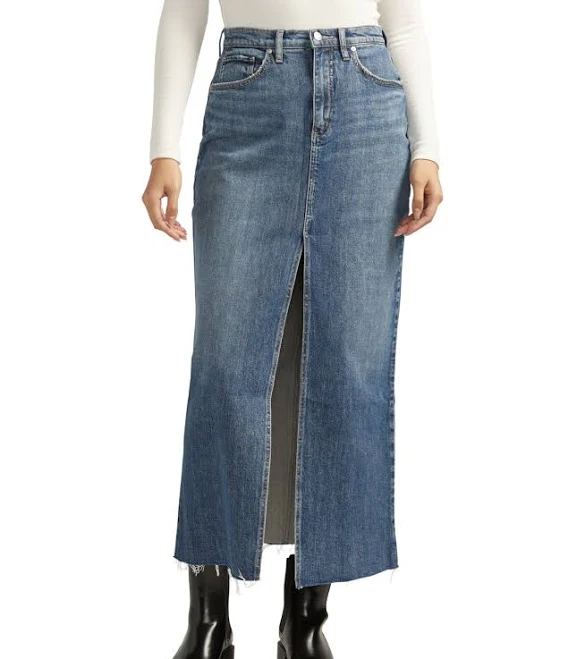 skirt Silver Jeans Co Women's. Front-Slit Maxi Jean Skirt Macy's $47.6