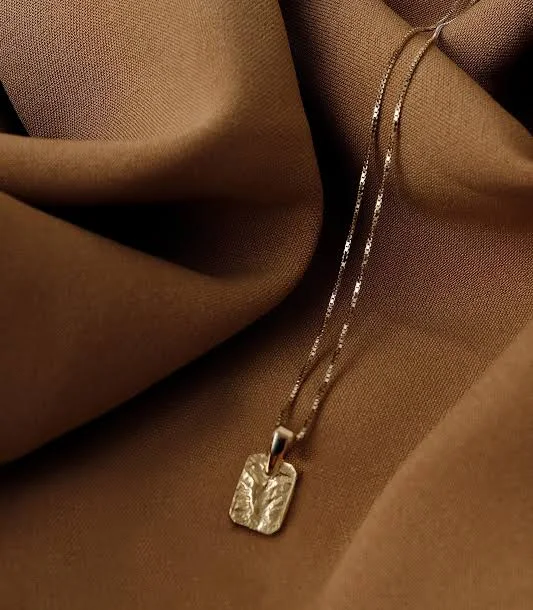 accessory Tiny Gold Rectangle Pendant Necklace Etsy - Seller $56.43