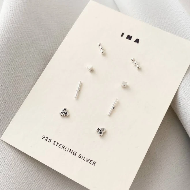 accessory Tiny Sterling Silver Stud Earring Set Etsy - Seller $42.34