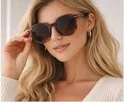 accessory Tortoiseshell Round Sunglasses, Retro Brown Oversized Shades, Classic Vintage Style Eyewear, Trendy Women's Sunglasses Etsy $12