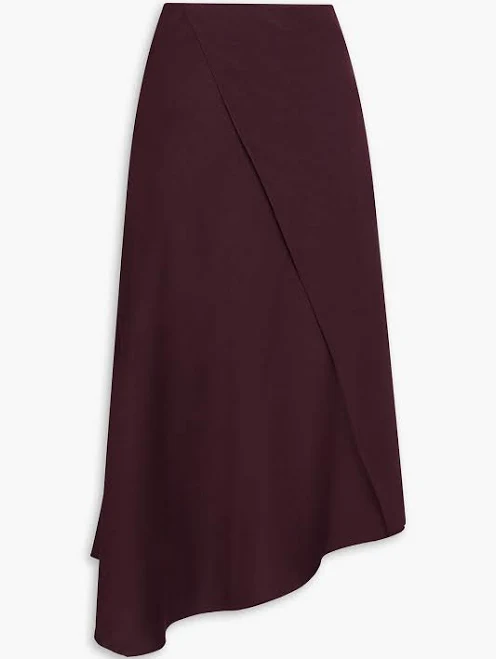 skirt Vince. Wrap-effect satin-crepe midi skirt - Women - Merlot Skirts - US 6 THE OUTNET $214