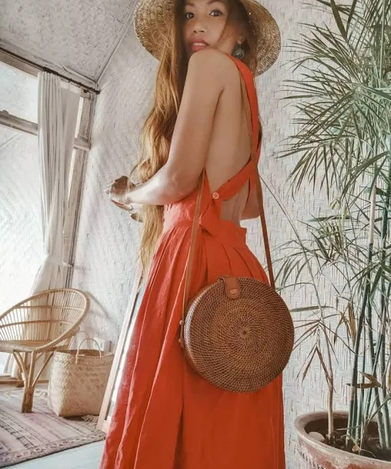 bag Vintage Boho Bali Round Rattan Bag Etsy - Seller $15.05