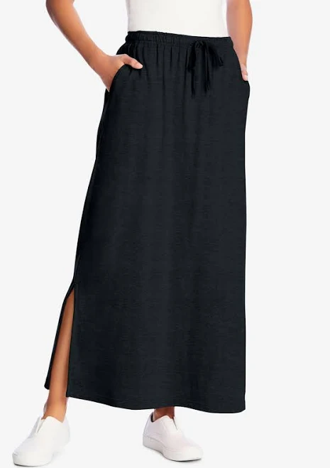 maxi skirt Woman Within Plus Size Sport Knit Side-Slit Skirt Woman Within $18.49