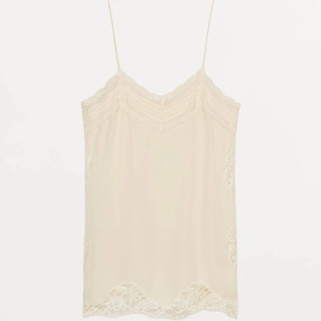top Woman Zara Zw Collection Lace Camisole Top Zara USA $35.94