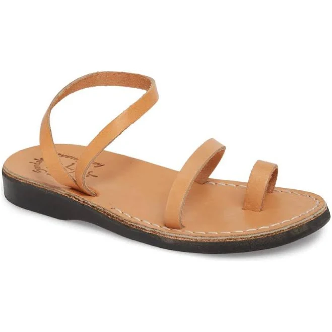 shoes Women's Ella Leather Ankle Strap Flat Sandal Jerusalem Sandals $77.95