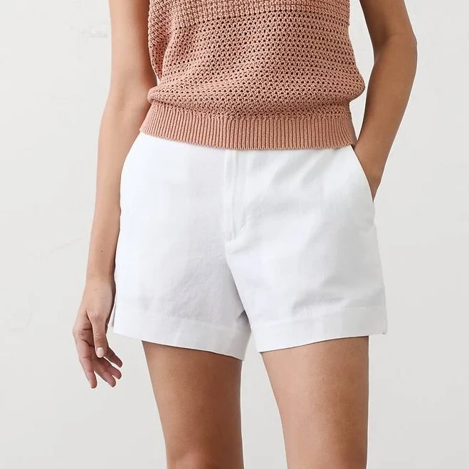bottoms Women's Linen-Blend High-Rise Shorts Banana Republic Factory $36