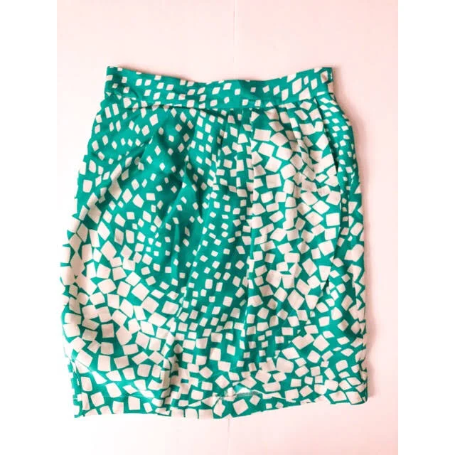 skirt Yumi Kim Skirts | Yumi Kim Geo Printed Silk Tulip Skirt | Color: Blue/Green | Size: Xs | Peachstatepicks's Closet Poshmark $28