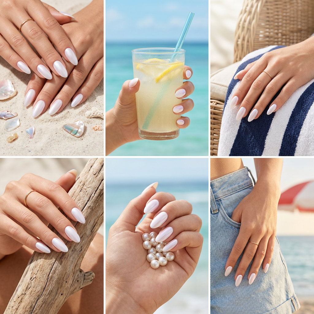Milky Opal Jelly Dreams nails for shell summer nails 2026: ethereal bridal and vacation style.