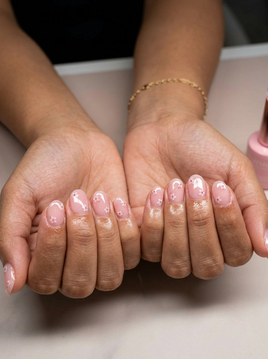 Rosewater Milky Bath Petals Short Round Summer Nails 2026 Short round summer nails 2026: Rosewater milky bath petals for weddings, showers & vacations.