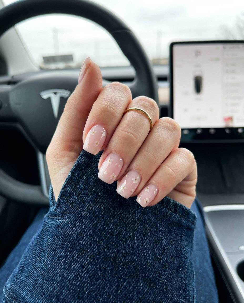 Chic summer fruits nail art 2026: Hyper-realistic lemon slice French tips on medium almond nails with a glossy finish.