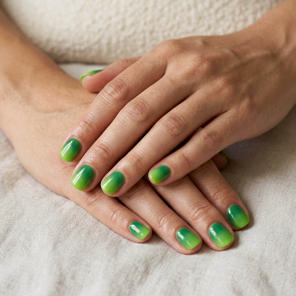 Clean-girl summer fruits nail art 2026: Sheer juicy peach jelly finish on medium almond nails for a fresh look.