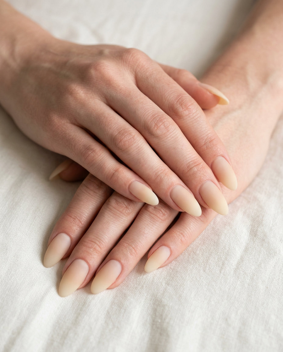 Summer Matte Nails 2026: Creamy Beige Gradient Creamy beige matte gradient nails for summer matte nails 2026. Sophisticated, clean-girl style.