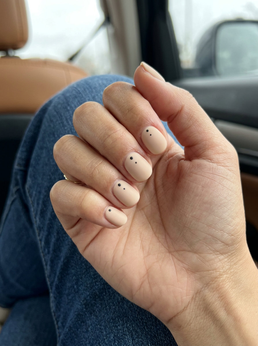 Polka Dot Matte Nails 2026 | Chic Everyday Style Understated Polka Dot Matte nails for summer matte nails 2026. Chic, playful everyday style.