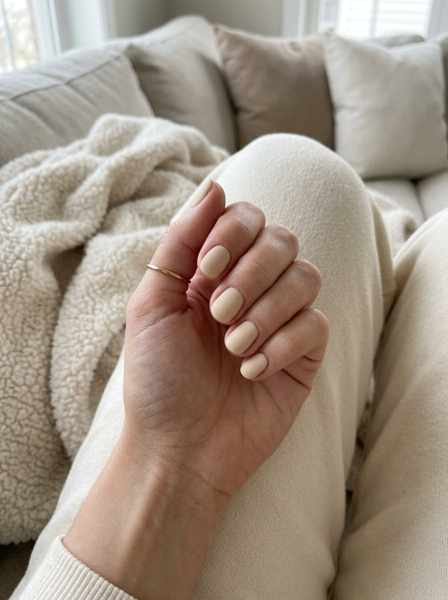 Summer Matte Nails 2026: Vanilla Bean Matte Vanilla bean matte nails for summer matte nails 2026. Clean-girl office style.