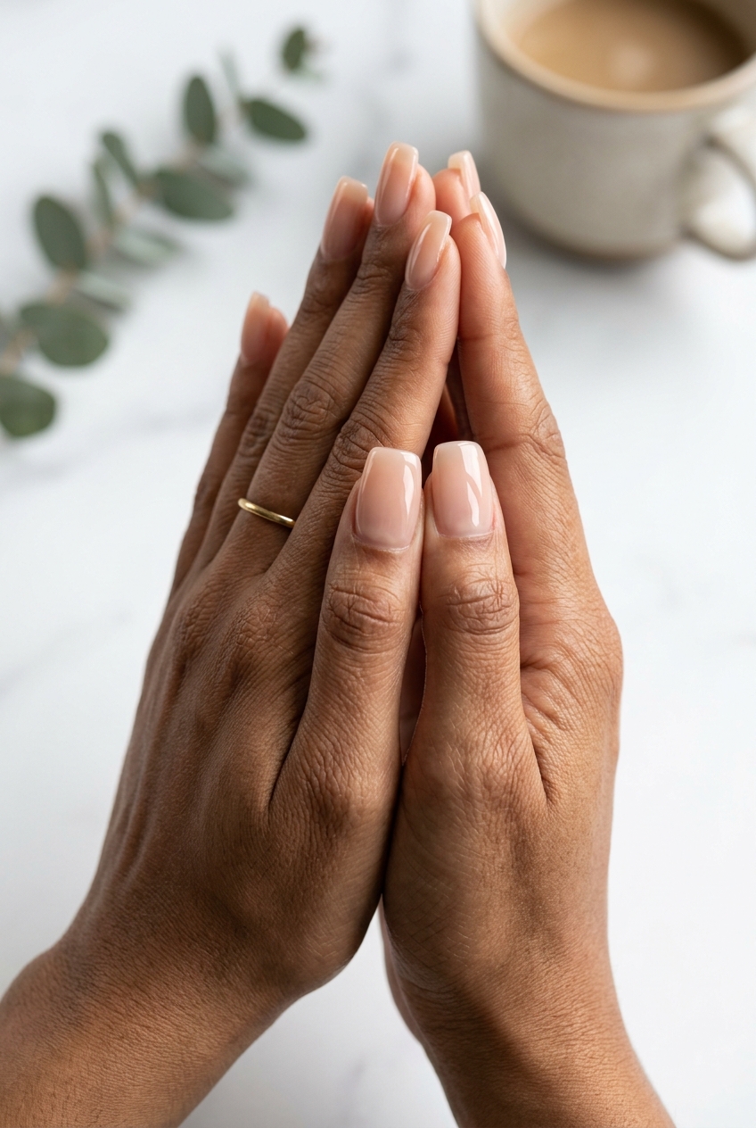 Nude lip gloss shine nails for summer minimalist 2026 everyday wear and date night outfits.