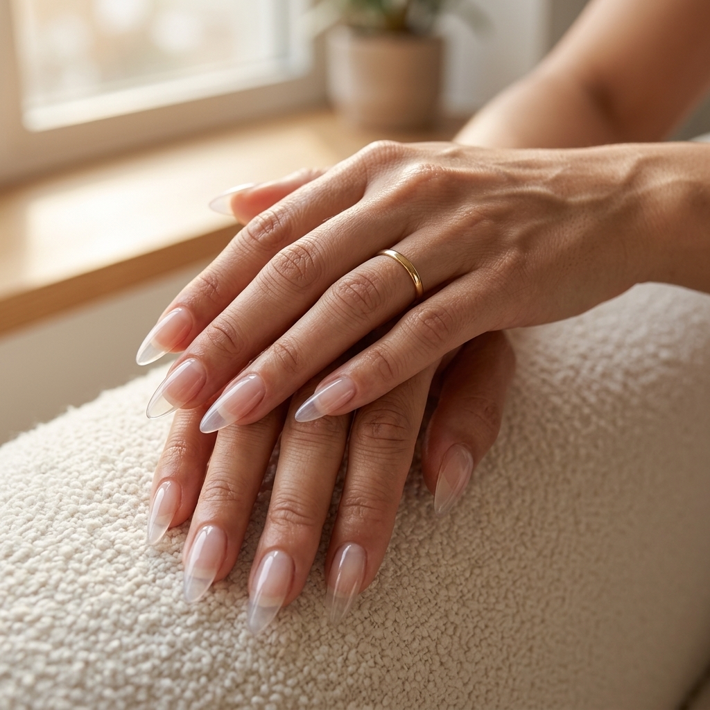 Sophisticated opaque milky white almond nails for weddings, summer nails minimalist 2026.