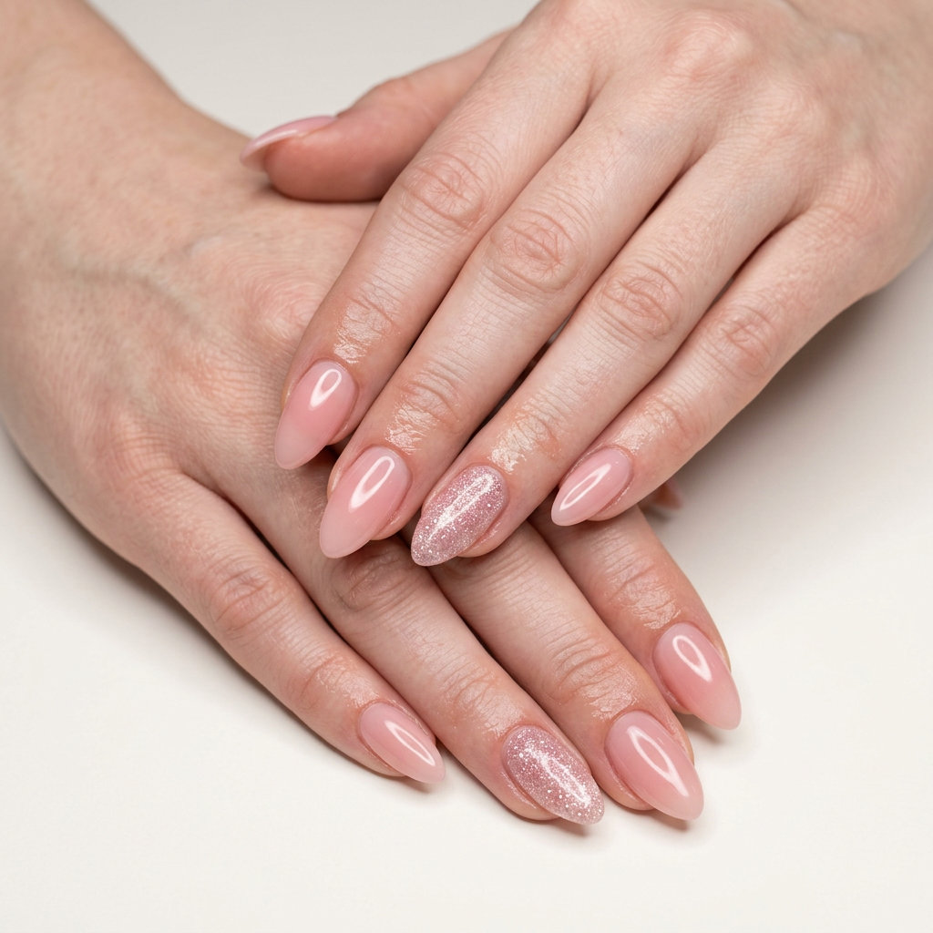 Rosewater Pink Builder Gel Nails 2026 Rosewater Pink Builder Gel for Summer Nails for Pale Skin 2026: Romantic, ethereal medium length soft square nails.