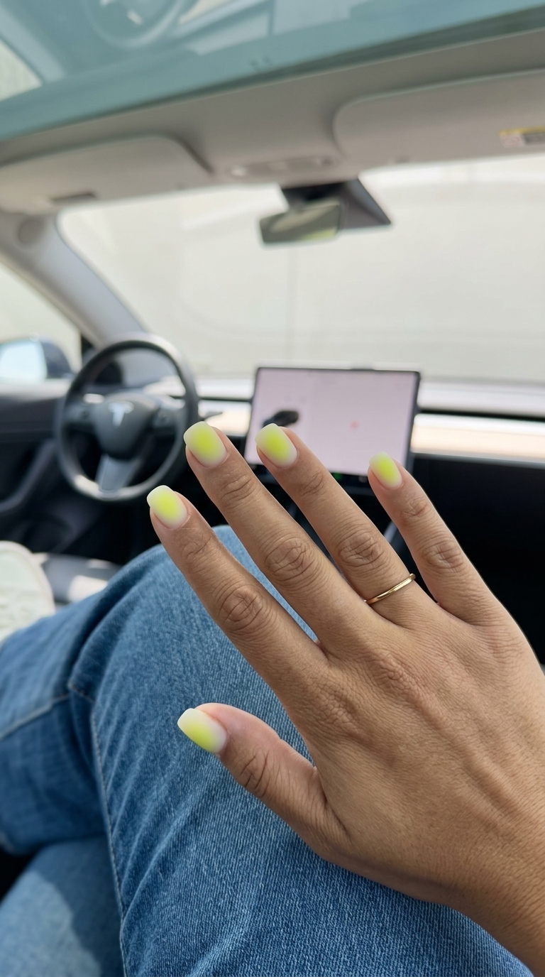 Neon Yellow Aura Squoval Nails 2026 | Edgy Casual Neon Yellow Aura Squoval nails: edgy, modern casual style for festivals and concerts in 2026.