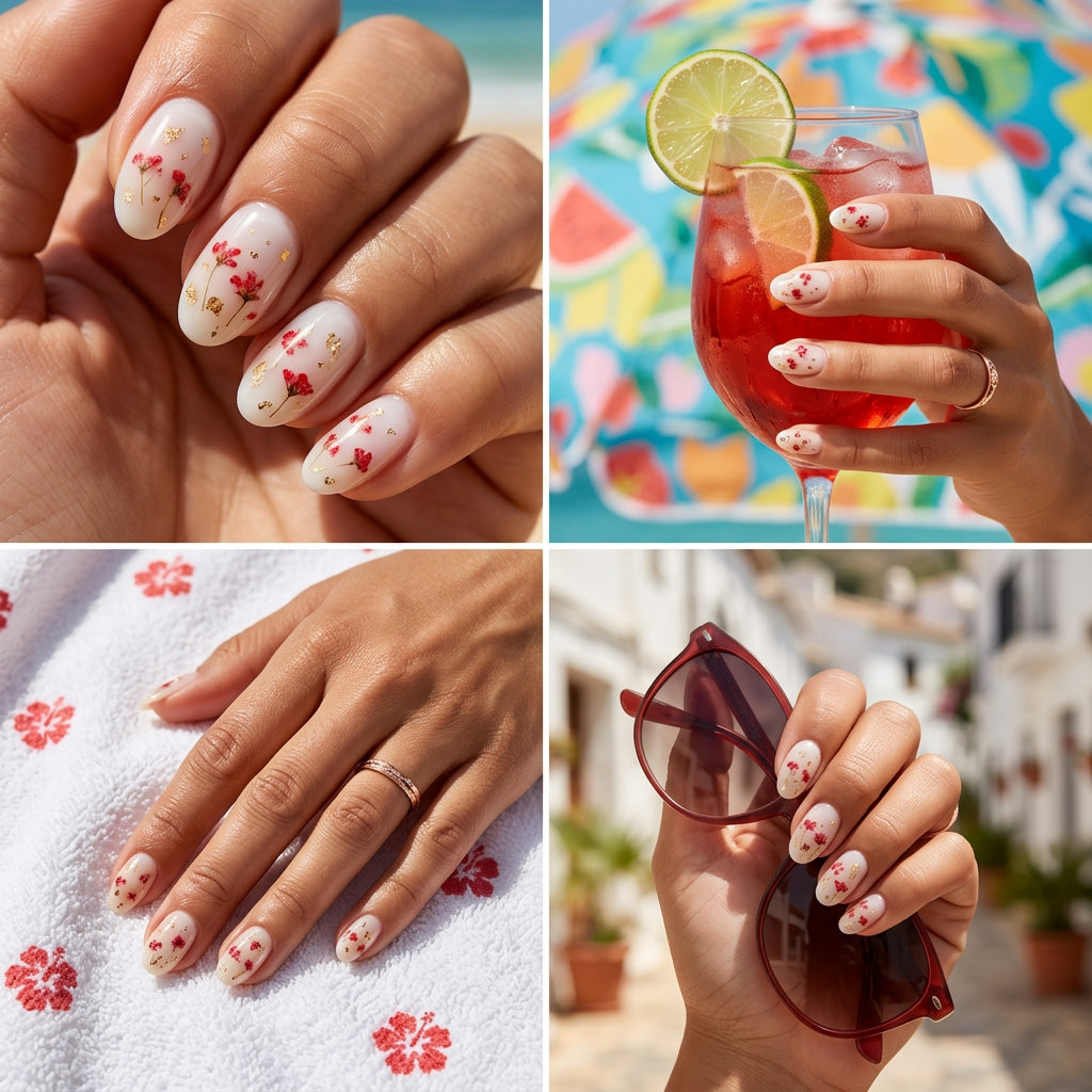 Sheer Red Milk Bath Nails 2026 Romantic sheer red milk bath nails with milky white base for summer red nails 2026 bridal showers.