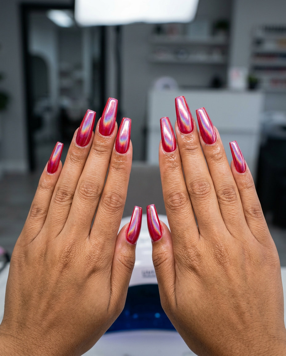 Subtle Red French Tip Nails 2026 Minimalist subtle red undertone French tip nails for summer red nails 2026 work and daily wear.