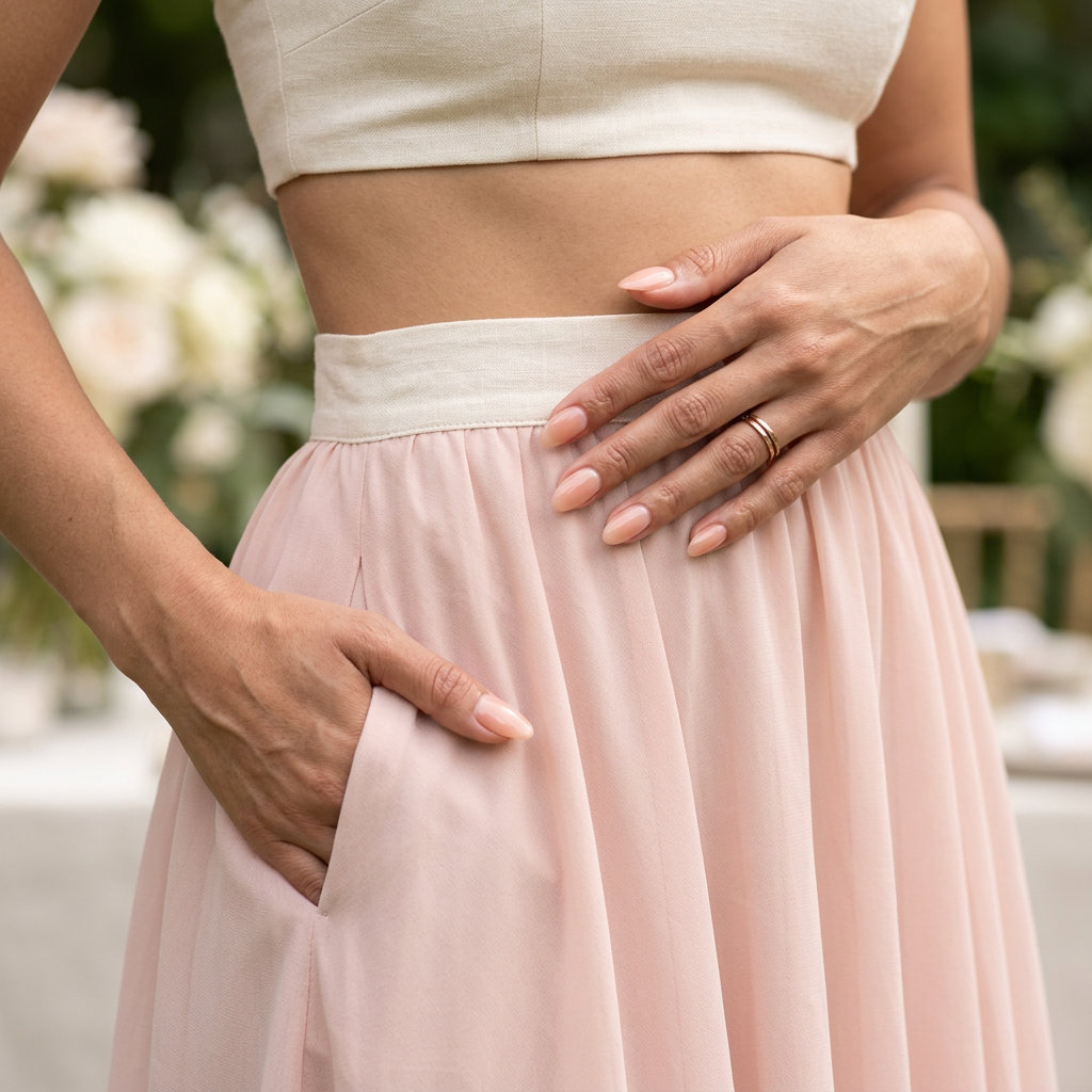 Milky Peach Almond Nails | Summer Wedding Nails 2026 Sheer Peach Milky Almond Bridal nails for summer wedding nails 2026. Romantic, elegant, ethereal milky peach almond shape.
