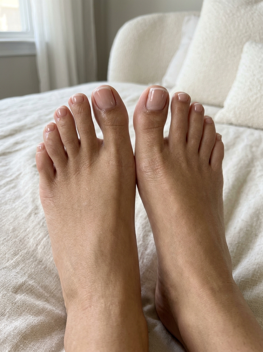 Soft Pink Micro French Toe Nails 2026 Soft Pink Micro French toe nail designs for summer 2026. Romantic sheer pink tips for weddings & daily.