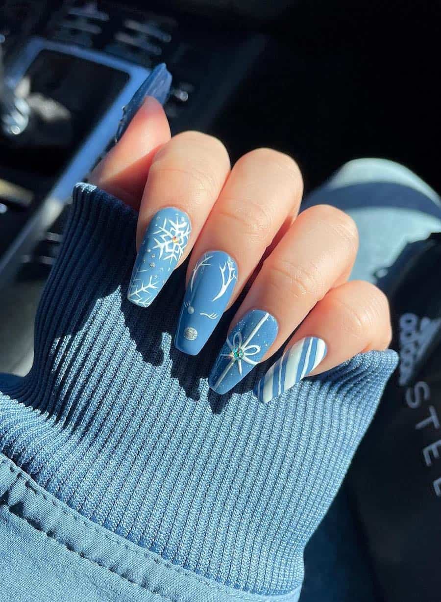 Dusty Blue Matte Winter Motifs Dusty Blue Matte Winter Motifs — Winter Coffin Nails 2027