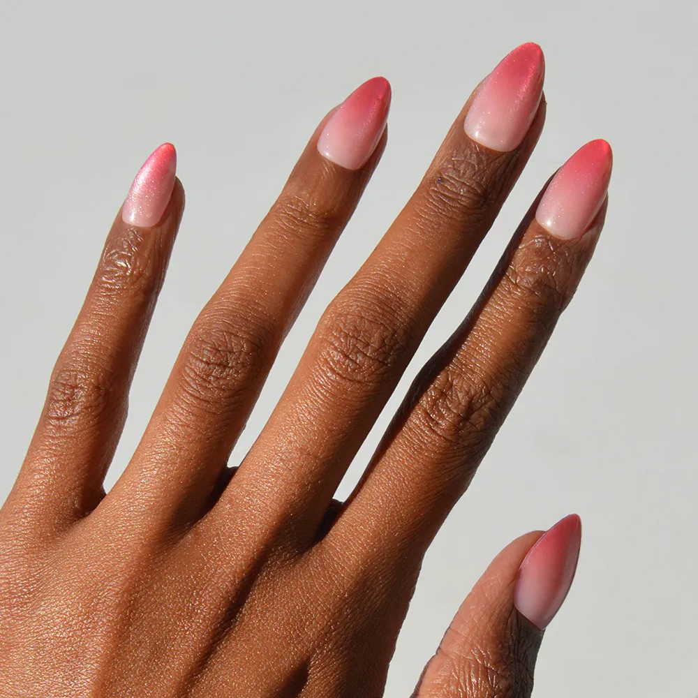 Pink to White Shimmer Gradient Stilettos Pink to White Shimmer Gradient Stilettos — Date Night Nails 2027