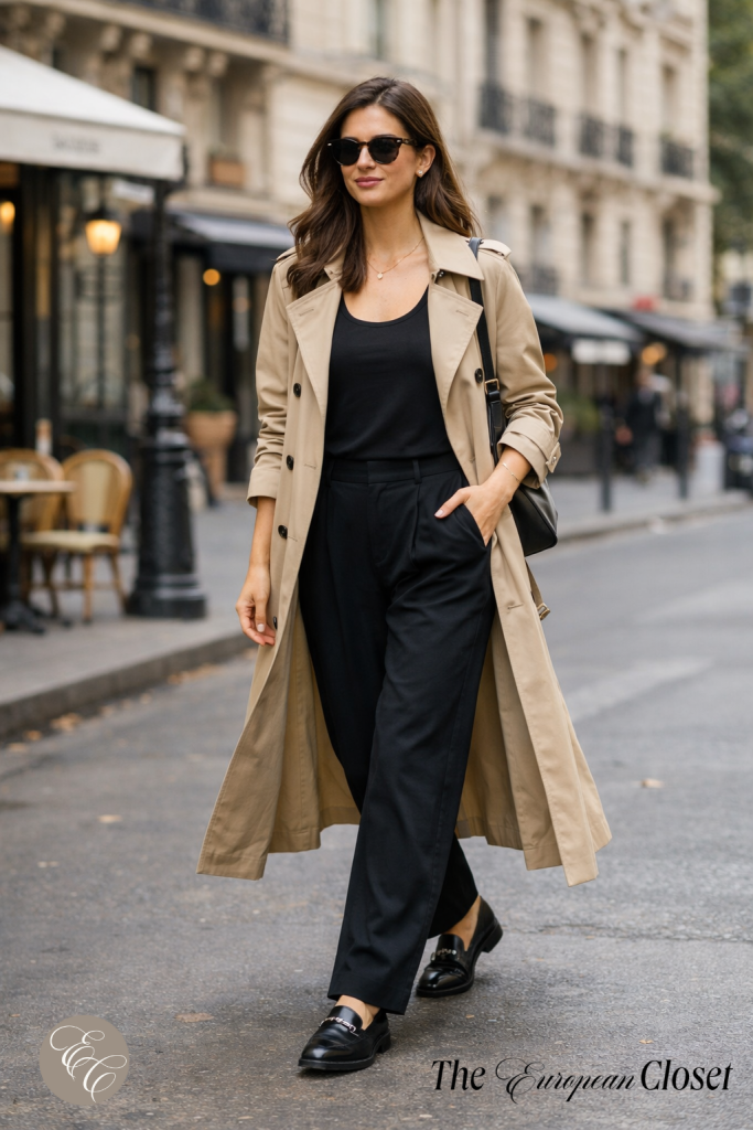 Classic Trench Coat and Loafers for Smart Casual Spring Classic Trench Coat and Loafers for Smart Casual Spring — Spring Outfits 2027 with Loafers