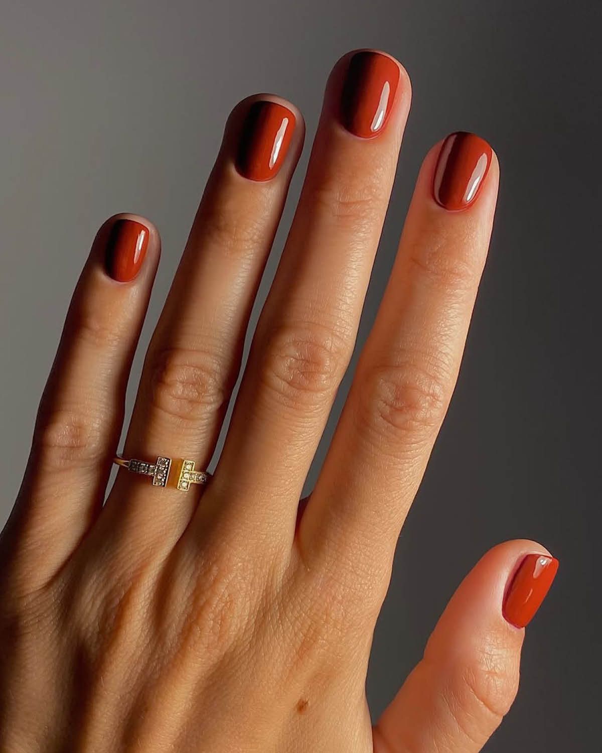 Warm Terracotta Red Square Nails — Nails 2027 for Women Over 40