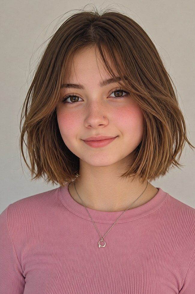 Light Brown French Bob With Soft Bangs — Haircuts 2027 for Teenage Girls