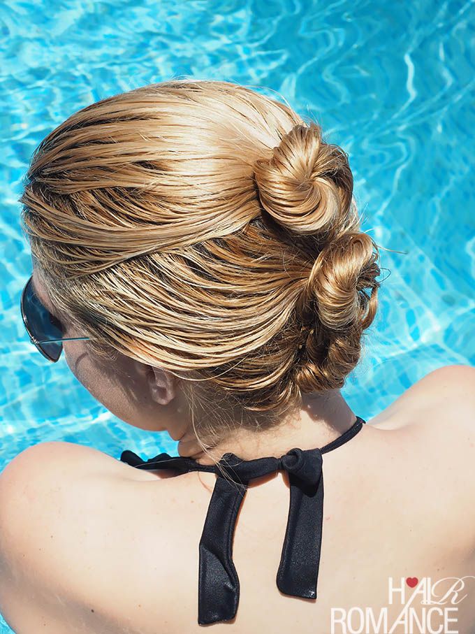 Two Low Buns on Wet Hair — Easy Hairstyles 2027 for Swim