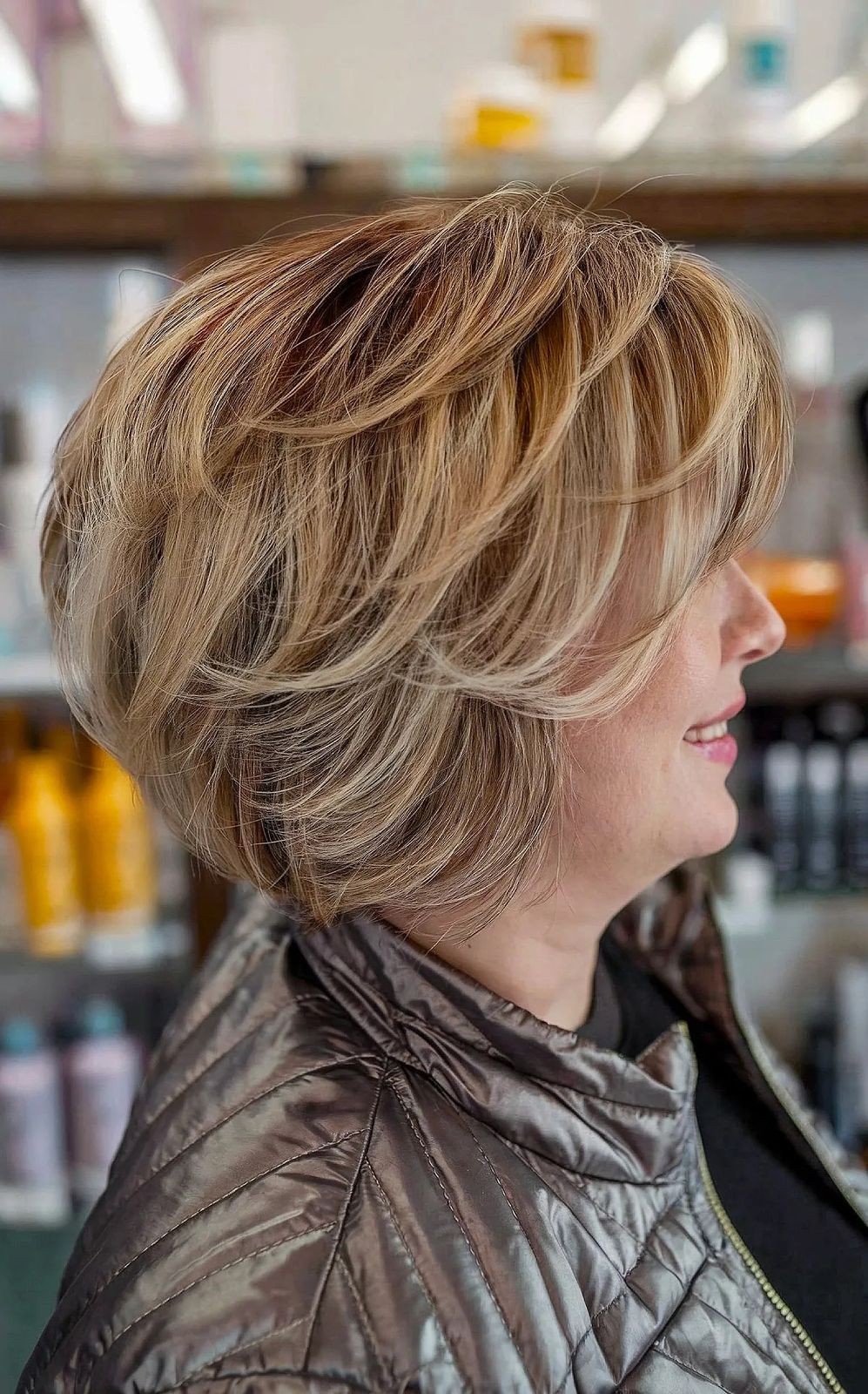 Layered Chin Bob With Wavy Blonde Highlights — Chunky Highlights Bob 2027