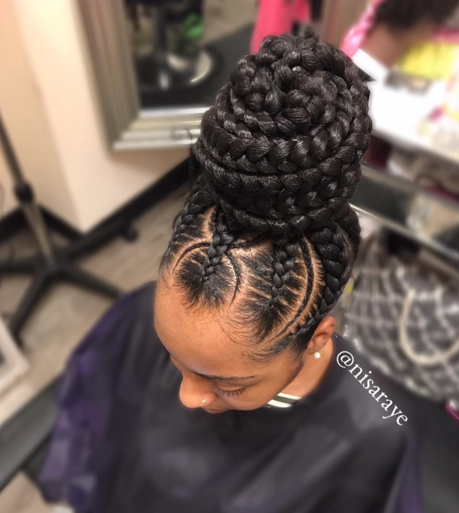 Geometric Black Braided Bun Geometric Black Braided Bun — Braided Bun 2027