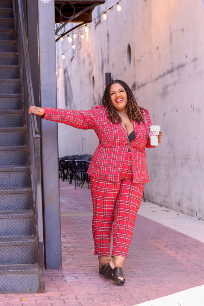 Bold Red Plaid Suit for a Christmas Party — Plaid Christmas Outfits 2026