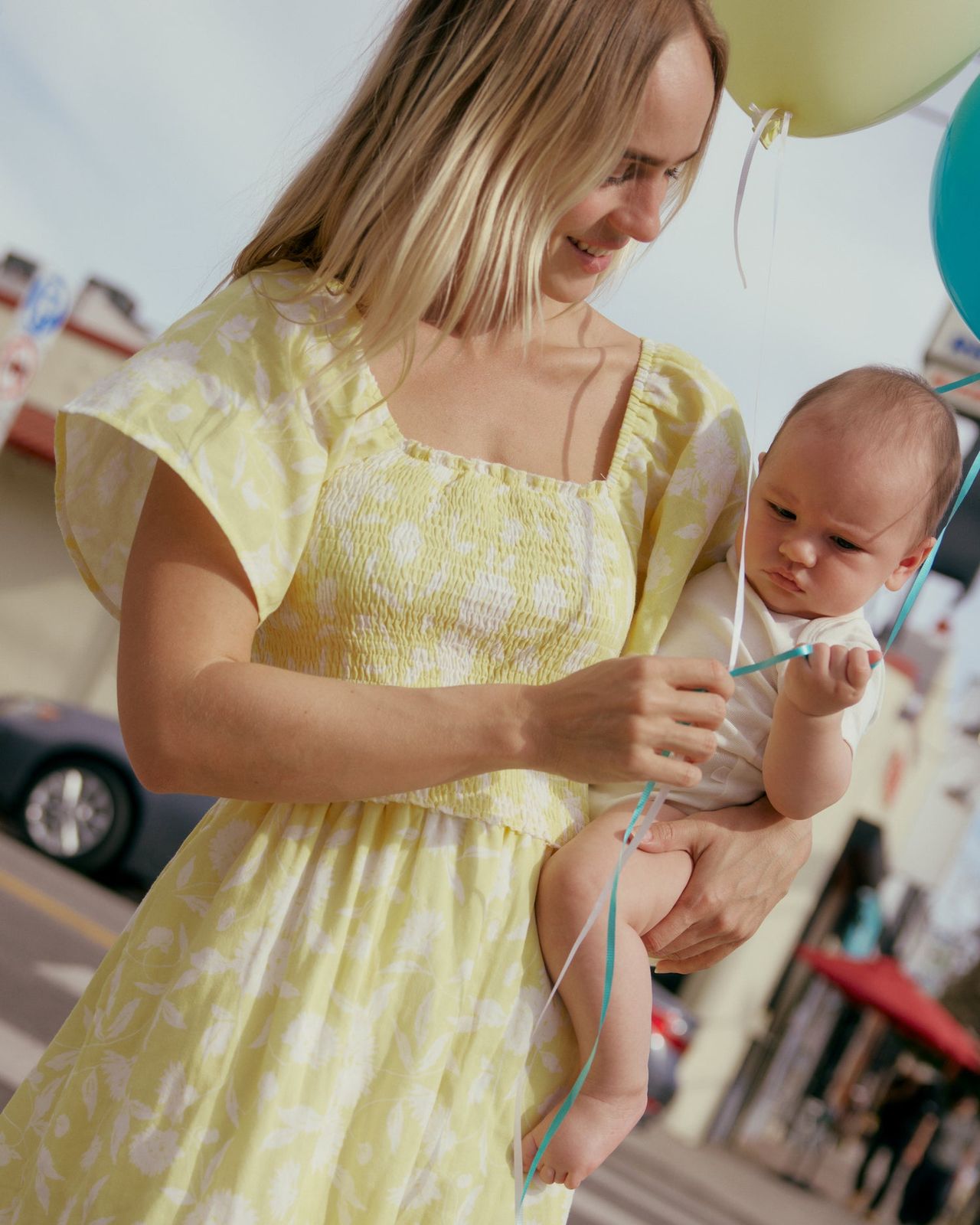 White Sandals Yellow Floral Smocked Midi Dress for Everyday Nursing White Sandals Yellow Floral Smocked Midi Dress for Everyday Nursing — Midi Dresses 2027 for Nursing Moms