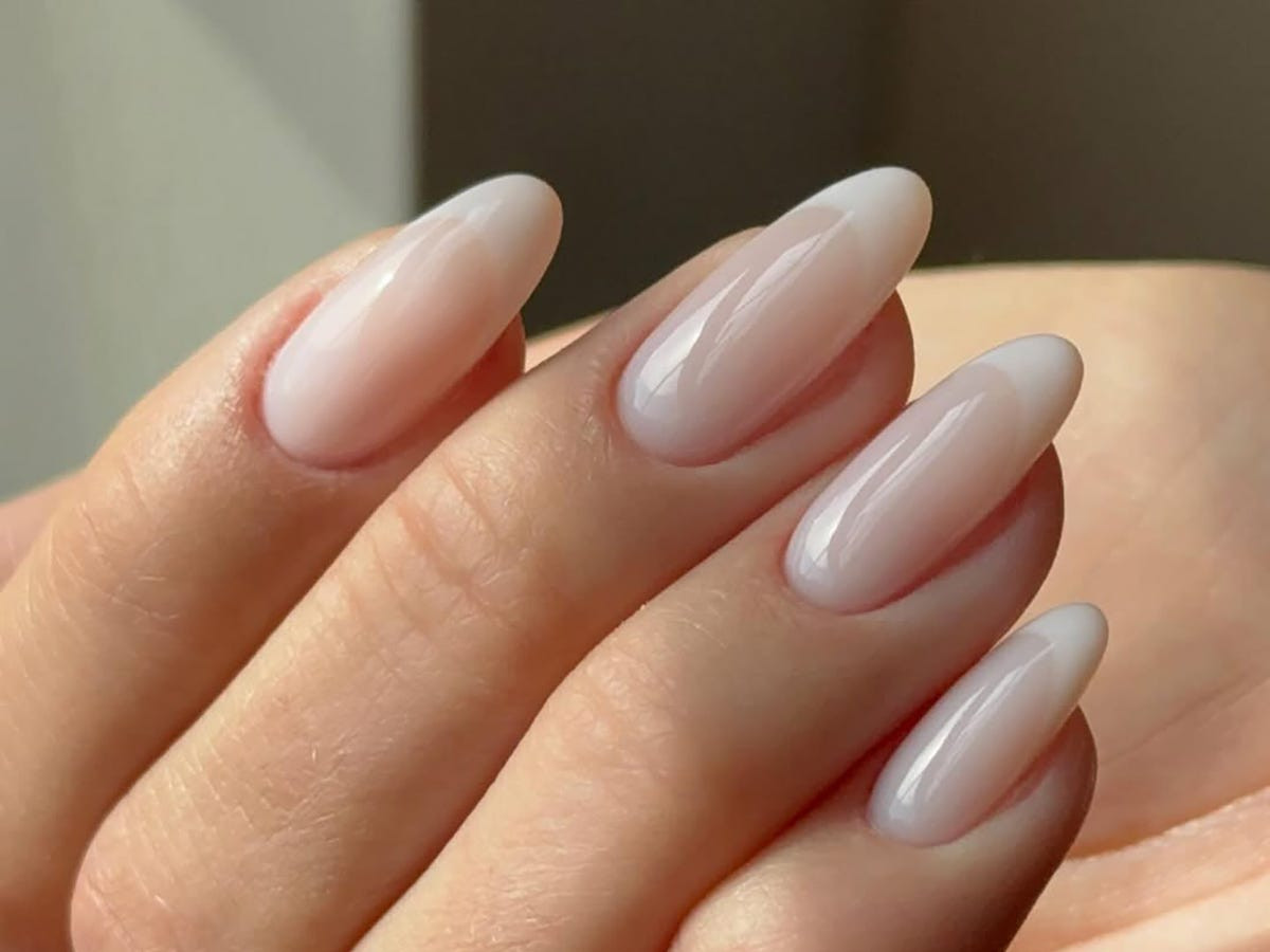 Sheer Milky Pink Base Opaque White Tips Classic French Medium Oval Milky Pink Sheer Milky Pink Base Opaque White Tips Classic French Medium Oval Milky Pink — Milky Nails 2027