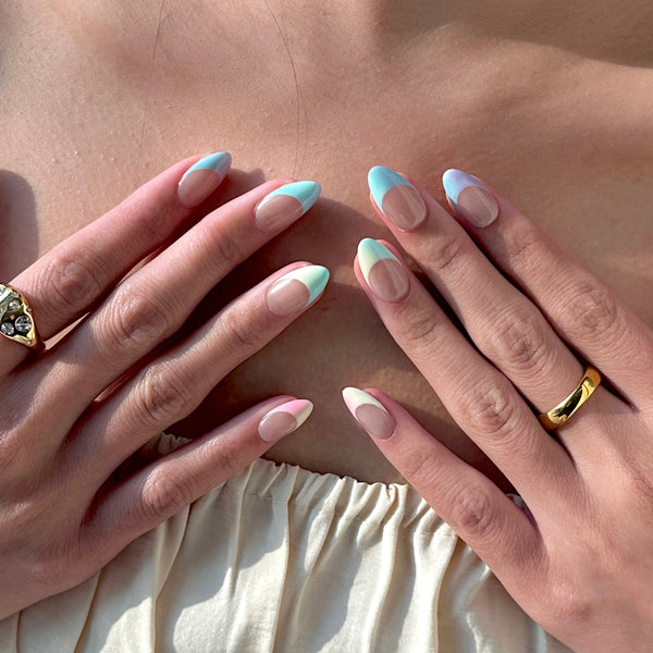 Color Blocking On Tips Pastel Shades Pastel Color Block French Tip Almonds Color Blocking On Tips Pastel Shades Pastel Color Block French Tip Almonds — Pastel Almond Nails 2027
