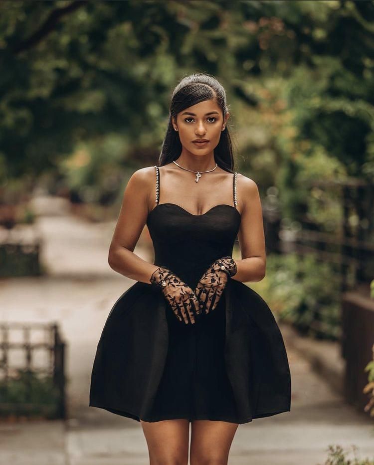 Fit-and-Flare Black Mini Dress with Embellished Straps Fit-and-Flare Black Mini Dress with Embellished Straps — Little Black Dress Outfits 2027