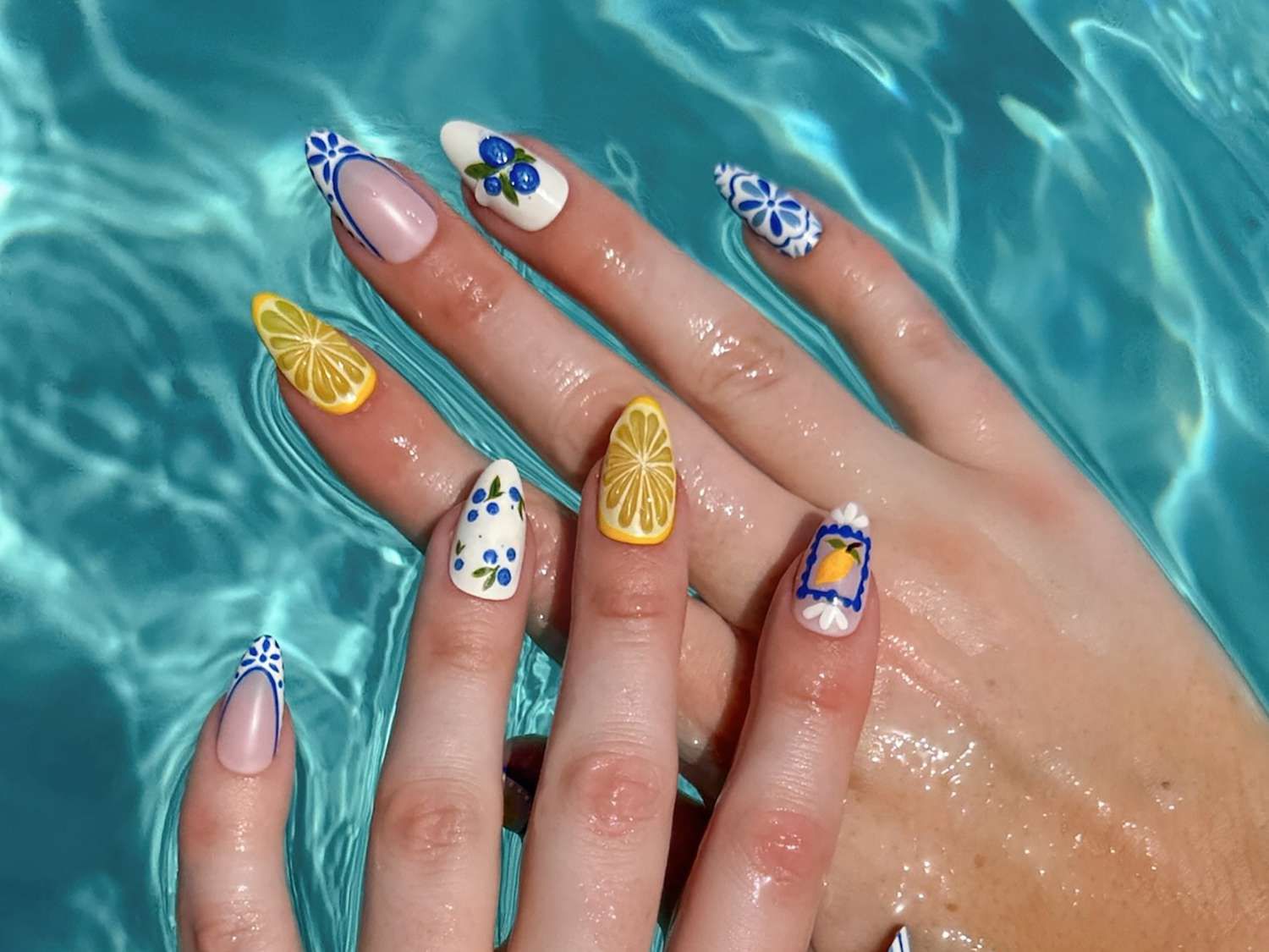 Fruit Slice Long Stiletto Nails Fruit Slice Long Stiletto Nails — Swim Nails Team Colors 2027