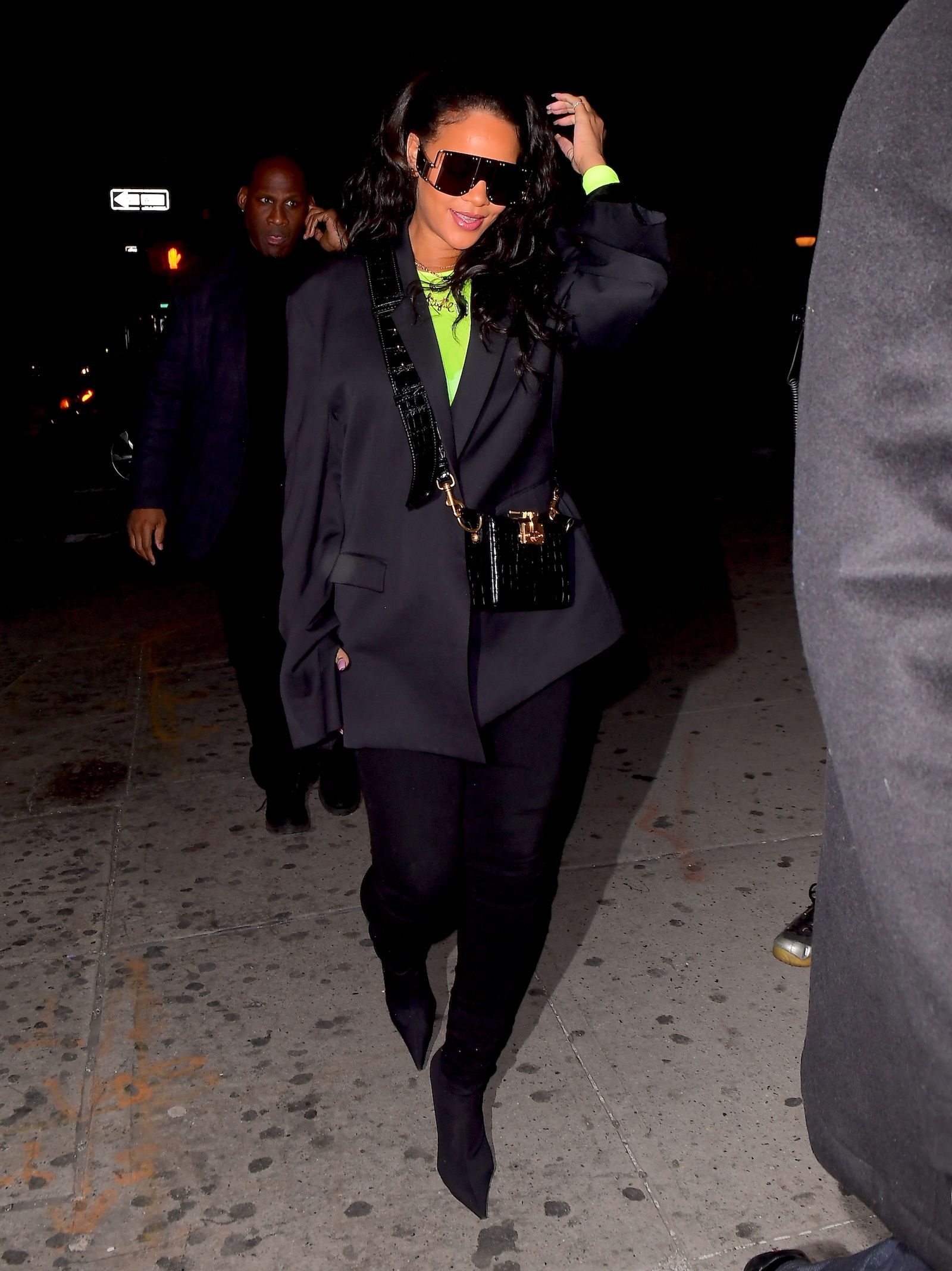 Sharp Contrast: Neon Green Top Under Black Blazer — Neon Outfits 2027