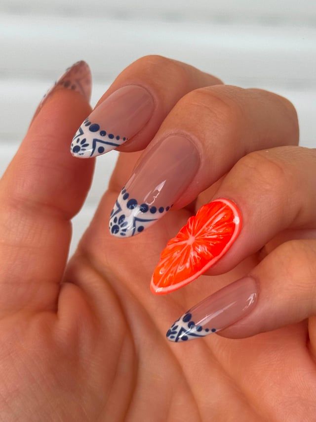 Precise Art Clean French Tips Visual Idea Precise Art Clean French Tips Visual Idea — Orange Summer Nails 2027