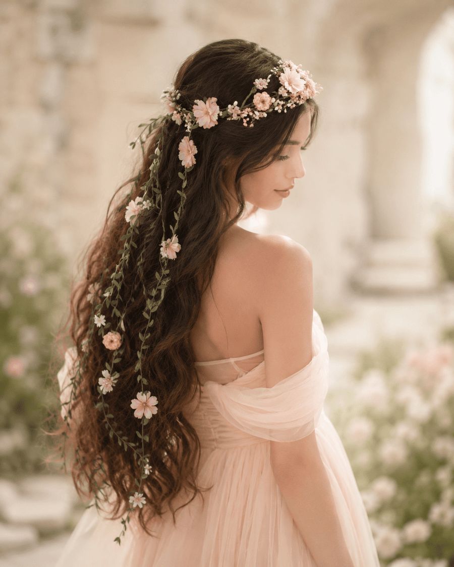Boho Flower Crown with Cascading Vines | Original Magaela Design – magaela