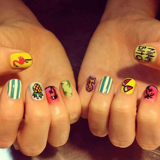 Bright Yellow Pink Green Blue And White Visual Idea Bright Yellow Pink Green Blue And White Visual Idea — Miami Nails 2027