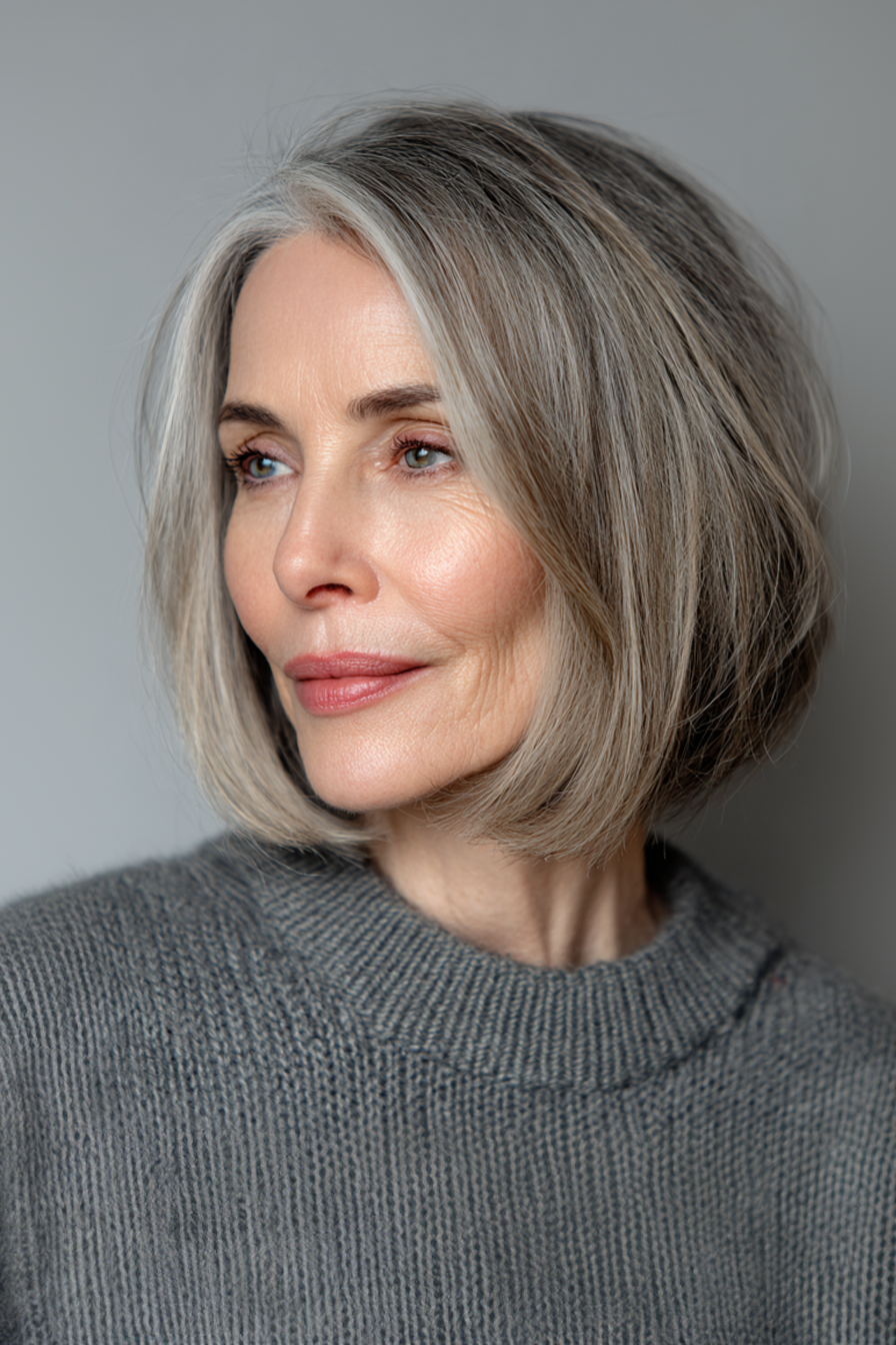 Layered Chin Bob With Side Swept Bangs Layered Chin Bob With Side Swept Bangs — Hairstyles 2027 for Women Over 50