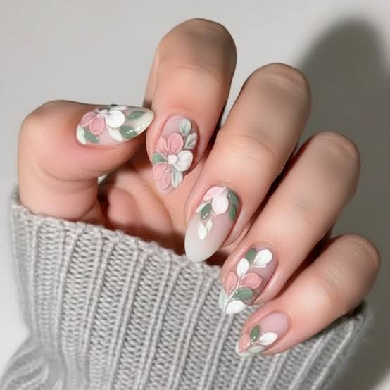 Sheer Nude 3D Pink Floral Nails Sheer Nude 3D Pink Floral Nails — Floral Nails 2027