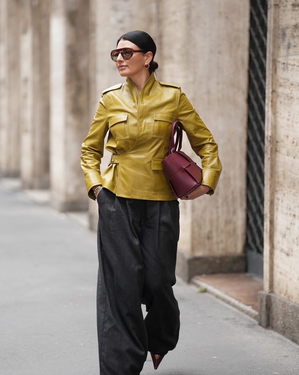 Vibrant Yellow Leather Jacket for a Bold Corporate Statement — Corporate Baddie Outfits 2027
